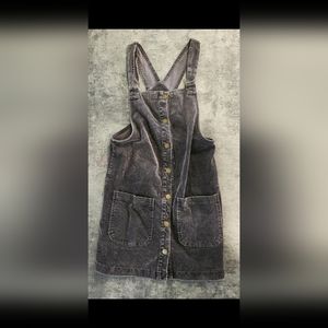 Art Ephect Overall Dress Womens S/m Gray Corduroy